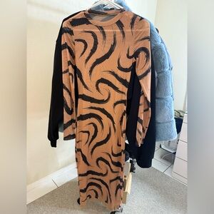 Fashion Nova Tan and Black Dress